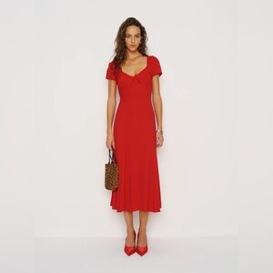 Reformation Afton dress in lipstick